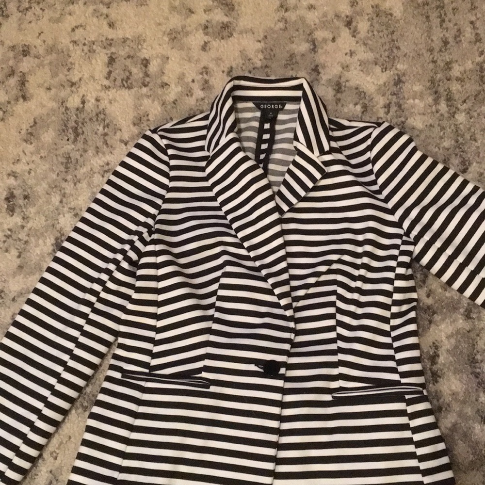 Black and White striped blazer